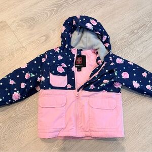 Swiss Tech Pink and Navy Floral Jacket 2T